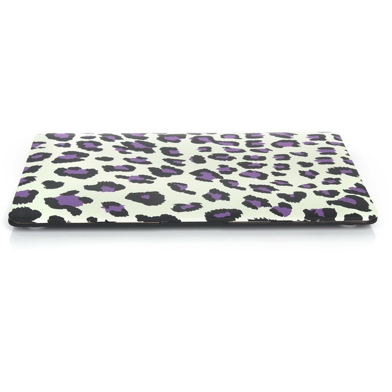 Skal för Macbook 12-tum - Leopardmönster vit & lila