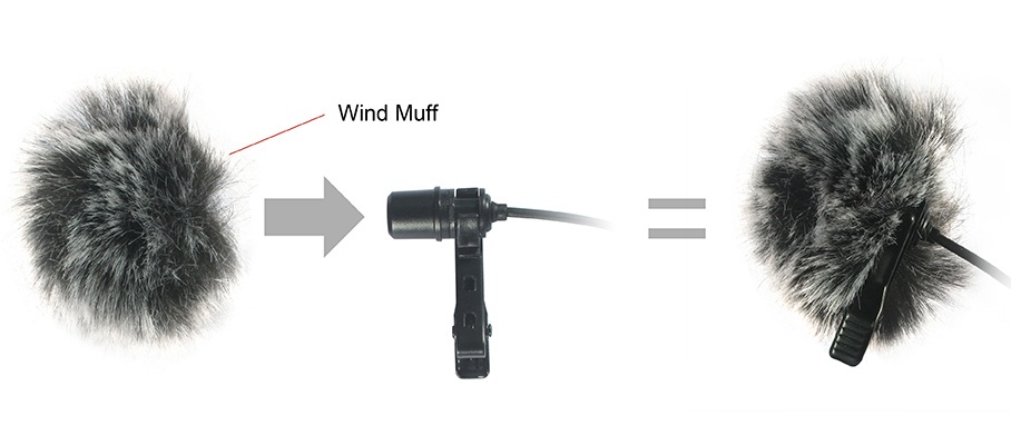 CoMica Myggmikrofon Clip-on lavalier med kabel 6 meter