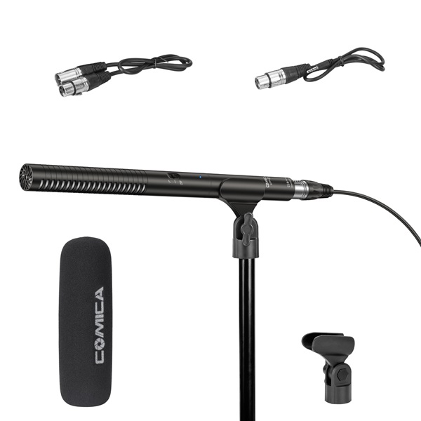 CoMica CVM-VP2 Shotgun videomikrofon Super Cardioid med 3.5mm & XLR-kabel