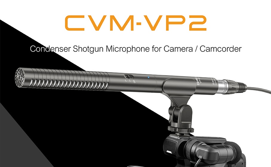  CoMica CVM-VP2 Shotgun videomikrofon Super Cardioid med 3.5mm & XLR-kabel