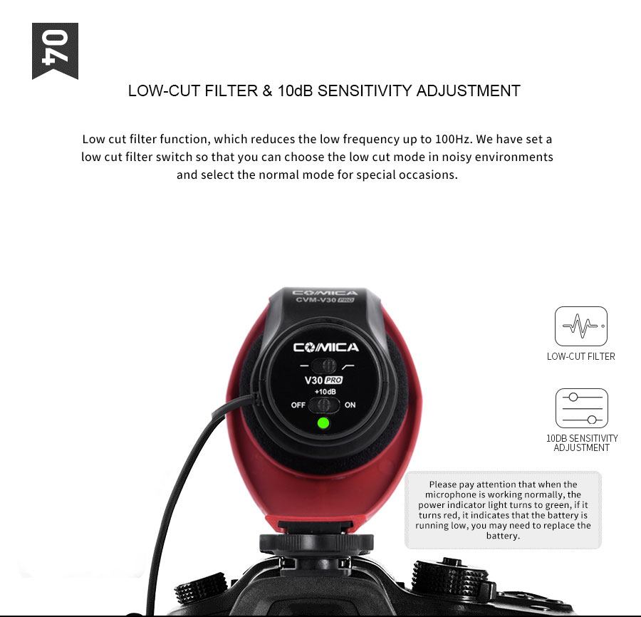 Videomikrofon för systemkameror - CoMica CVM-V30 Pro
