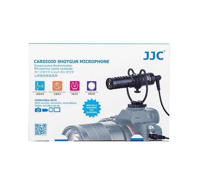  JJC Kardioidmikrofon fr videoinspelningar till mobil & kamera