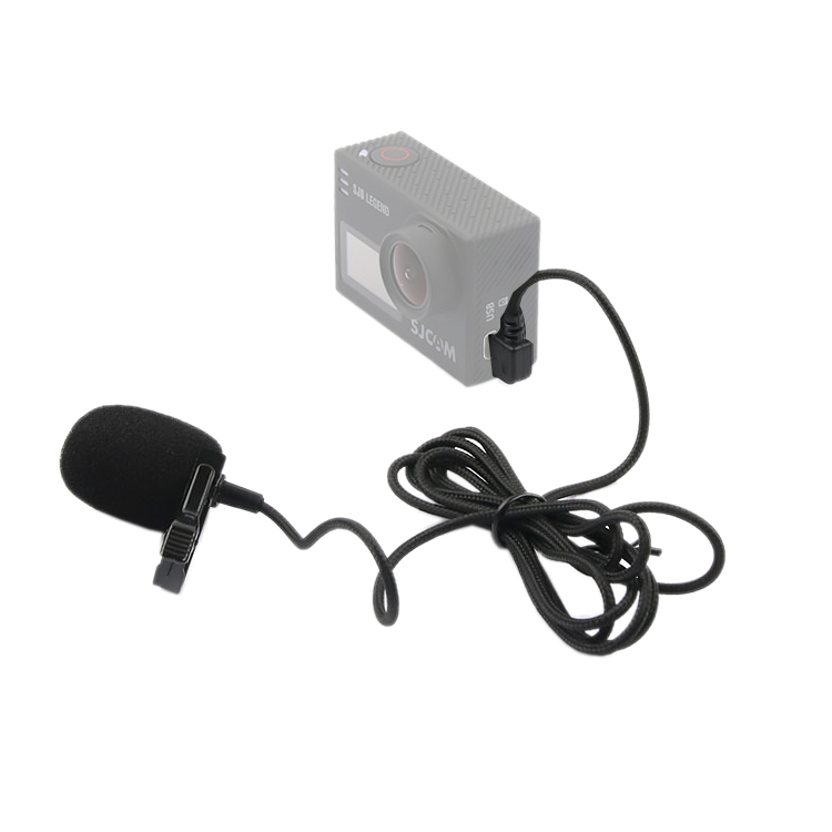  Lavaliermikrofon med slipsklämma för actionkameror med Mini USB-b5
