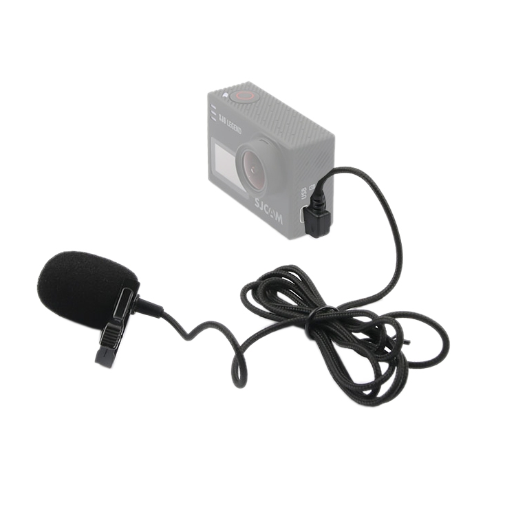 Lavaliermikrofon med slipsklämma för actionkameror med Mini USB-b5