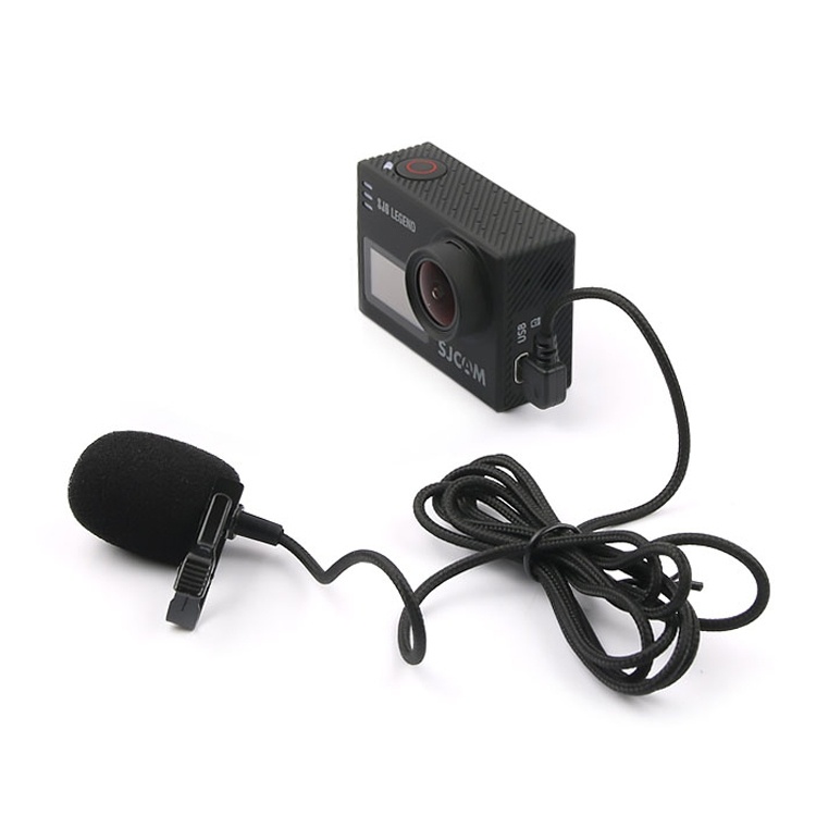 Lavaliermikrofon med slipsklämma för actionkameror med Mini USB-b5