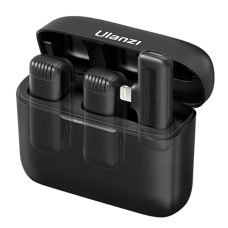 Ulanzi J12 Trådlöst mikrofonsystem för iPhone/iPad enheter med laddbox