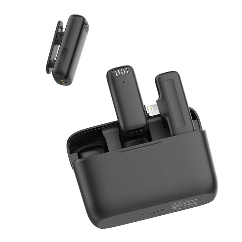  Ulanzi J12 Trdlst mikrofonsystem fr iPhone/iPad enheter med laddbox