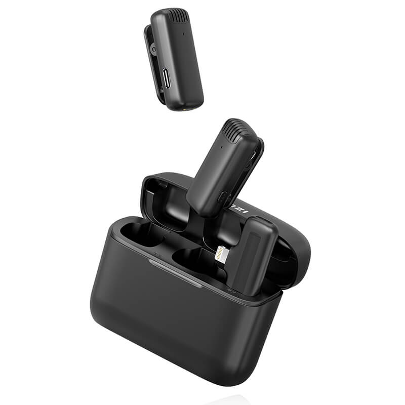 Ulanzi J12 Trådlöst mikrofonsystem för iPhone/iPad enheter med laddbox