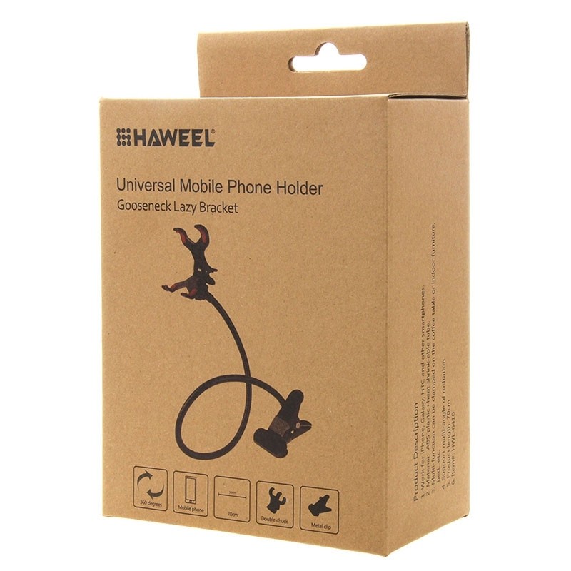 Haweel Mobilhållare med böjbar hals & klämma