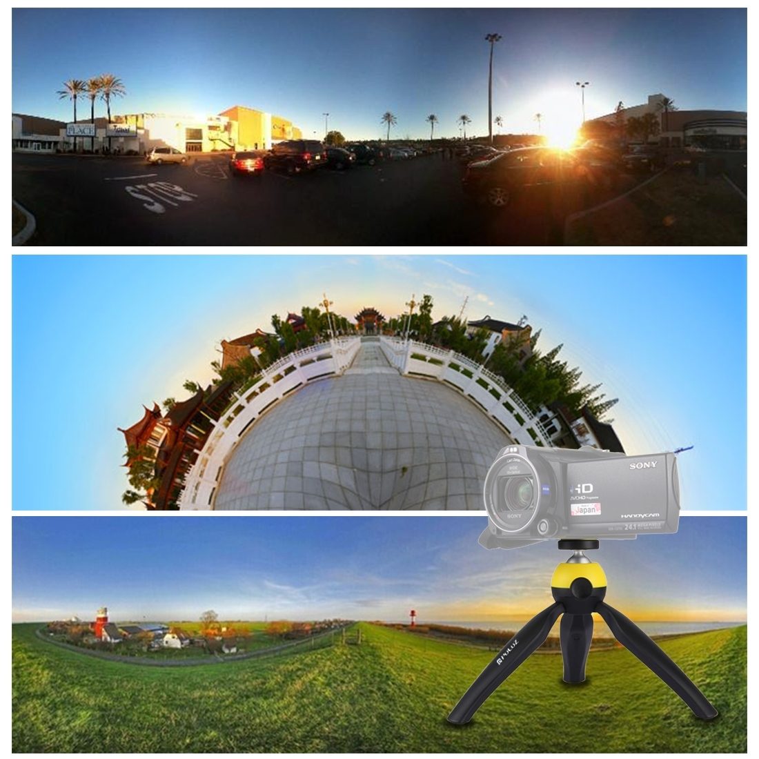 Puluz Mini Tripod med kulledshuvud för DSLR-kameror (Gul)