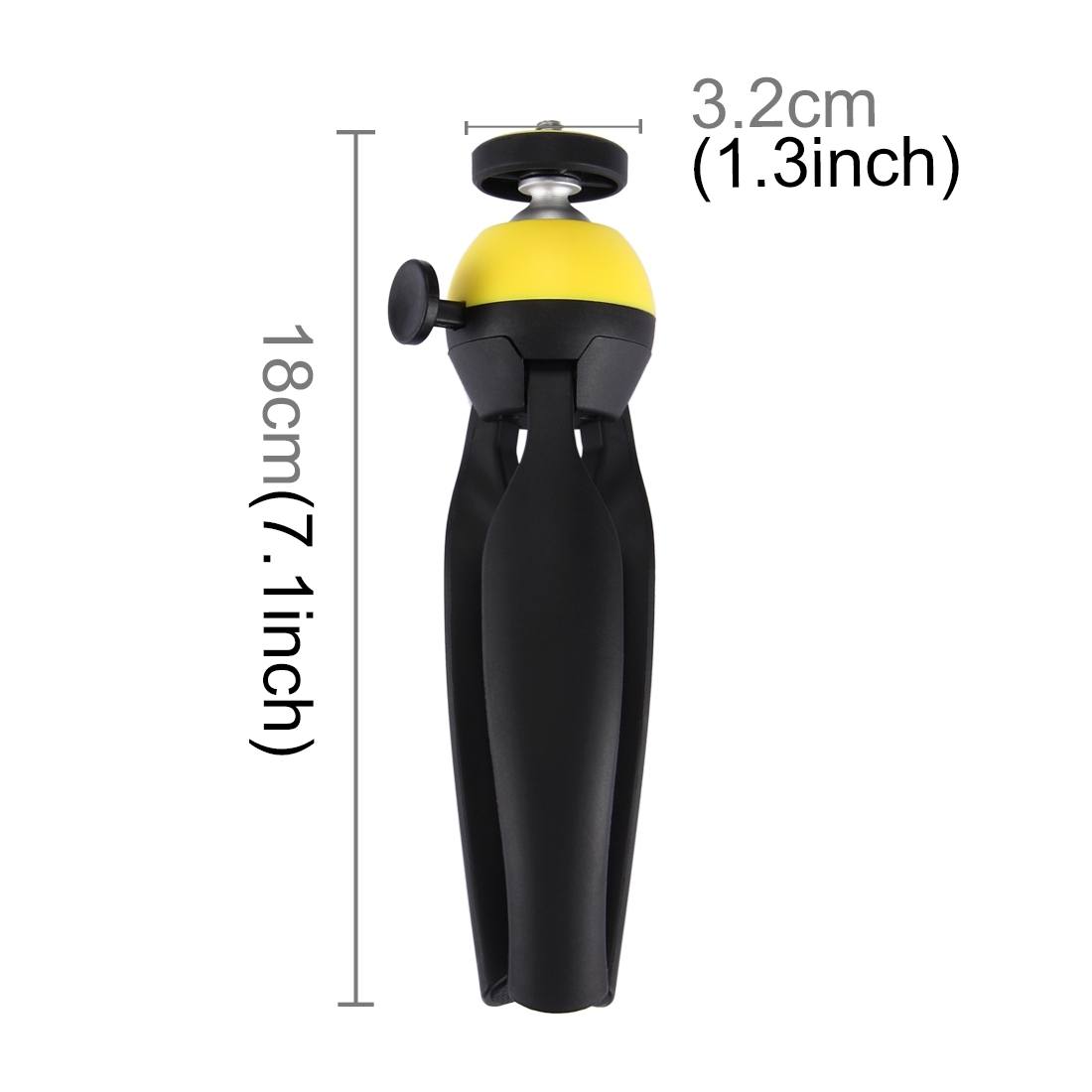 Puluz Mini Tripod med kulledshuvud för DSLR-kameror (Gul)