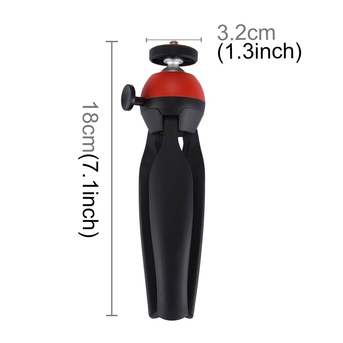 Puluz Mini Tripod med kulledshuvud för DSLR-kameror (Röd)