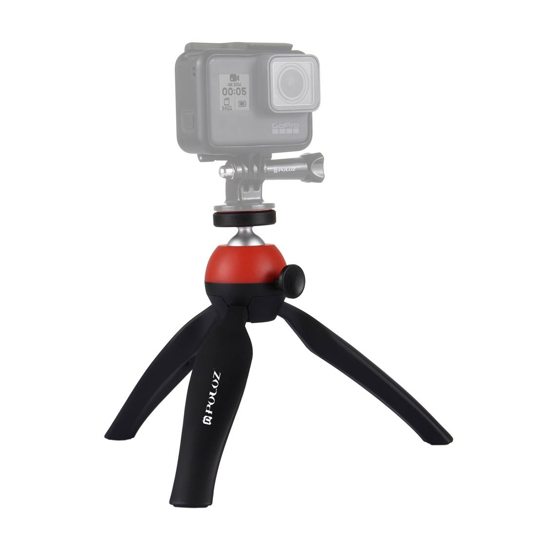 Puluz Mini Tripod med kulledshuvud för DSLR-kameror (Röd)