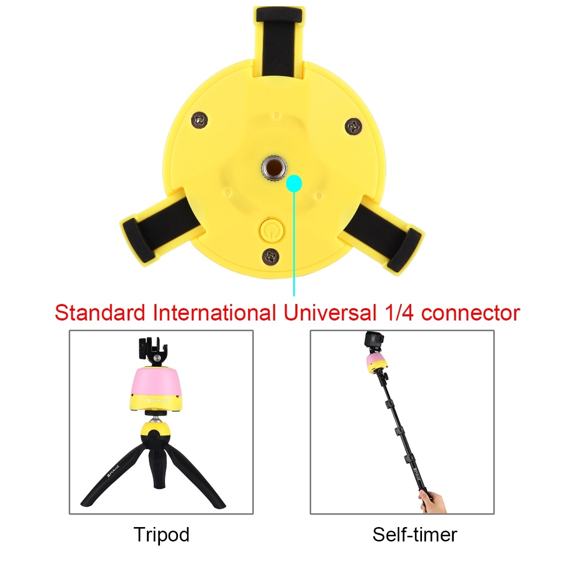Puluz 360 graders rotationshuvud + fjärr + GoPro-adapter + mobil-adapter
