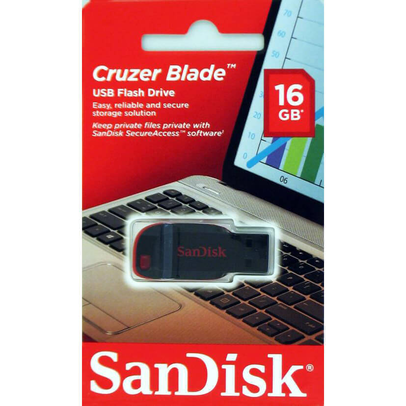  SANDISK USB-minne 2.0 Blade 16GB Svart