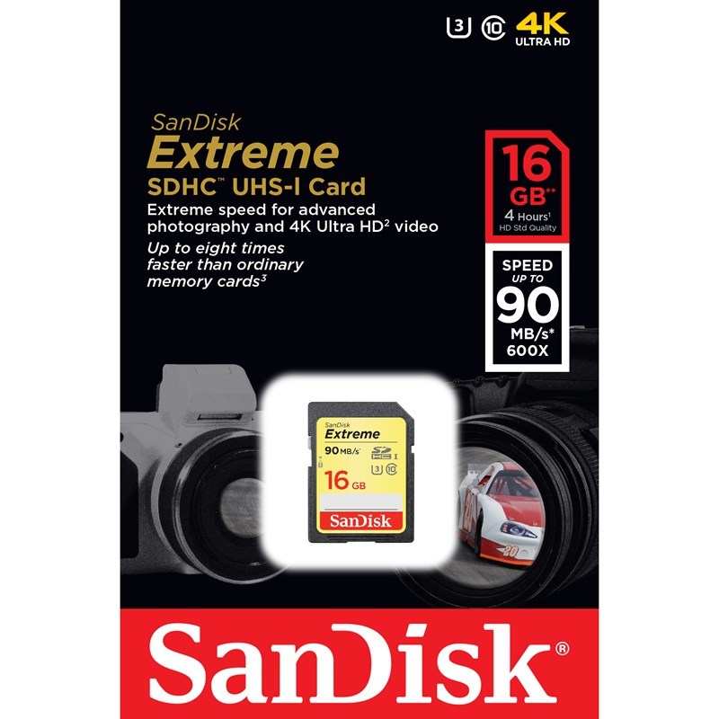 SanDisk Minneskort SDXC Extreme 16GB 90MB/s UHS-I