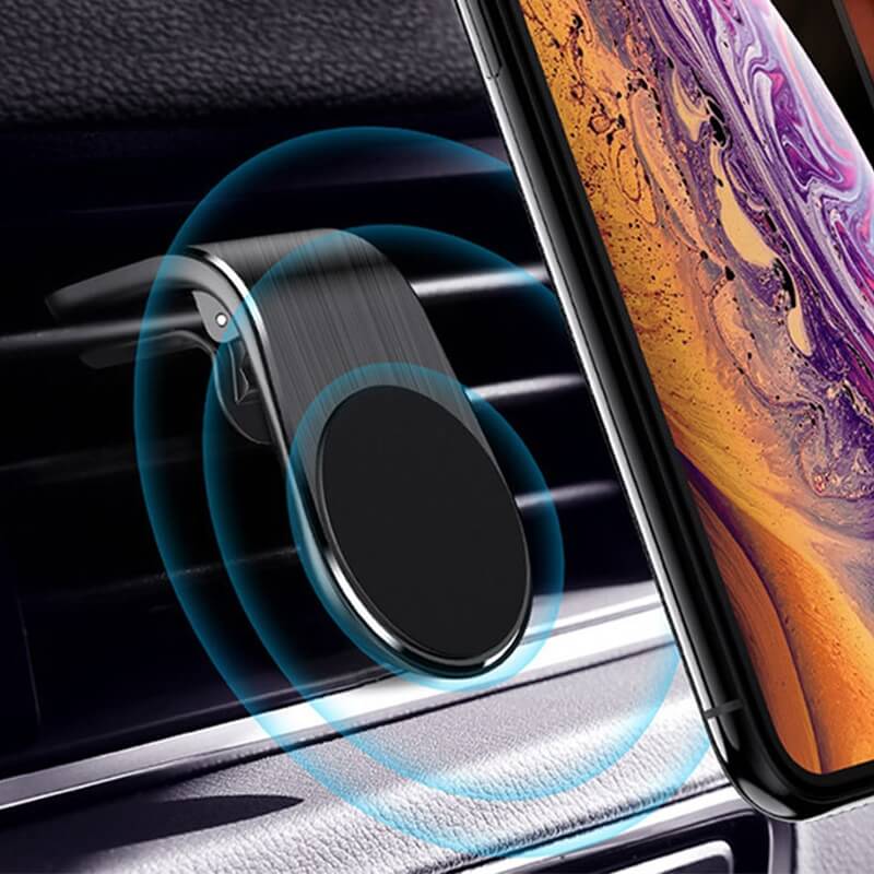 Magnetisk mobilhållare som fästes i bilens ventilationsgaller