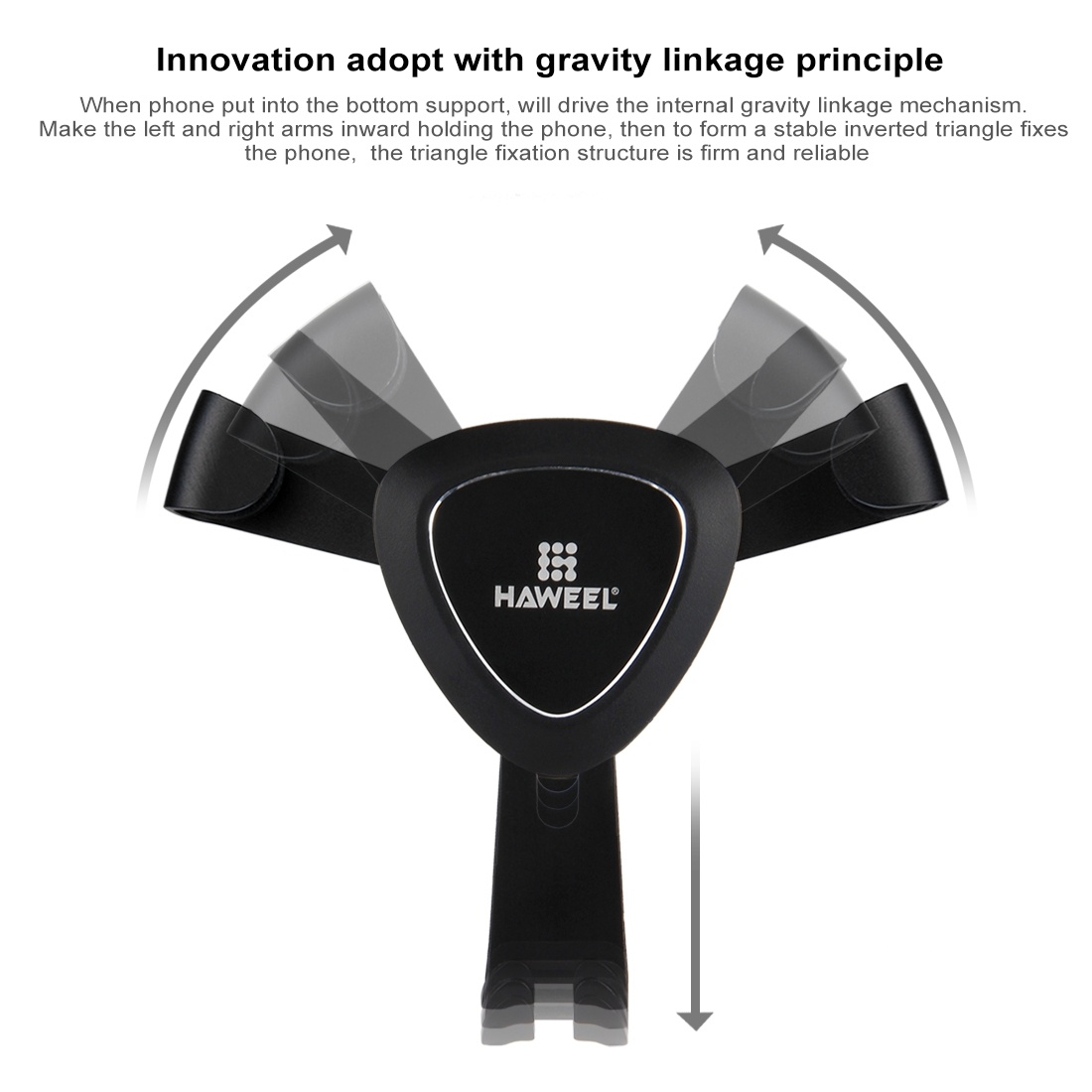 HAWEEL Triangeldesign mobilhållare som fästes i bilens ventilationsgaller