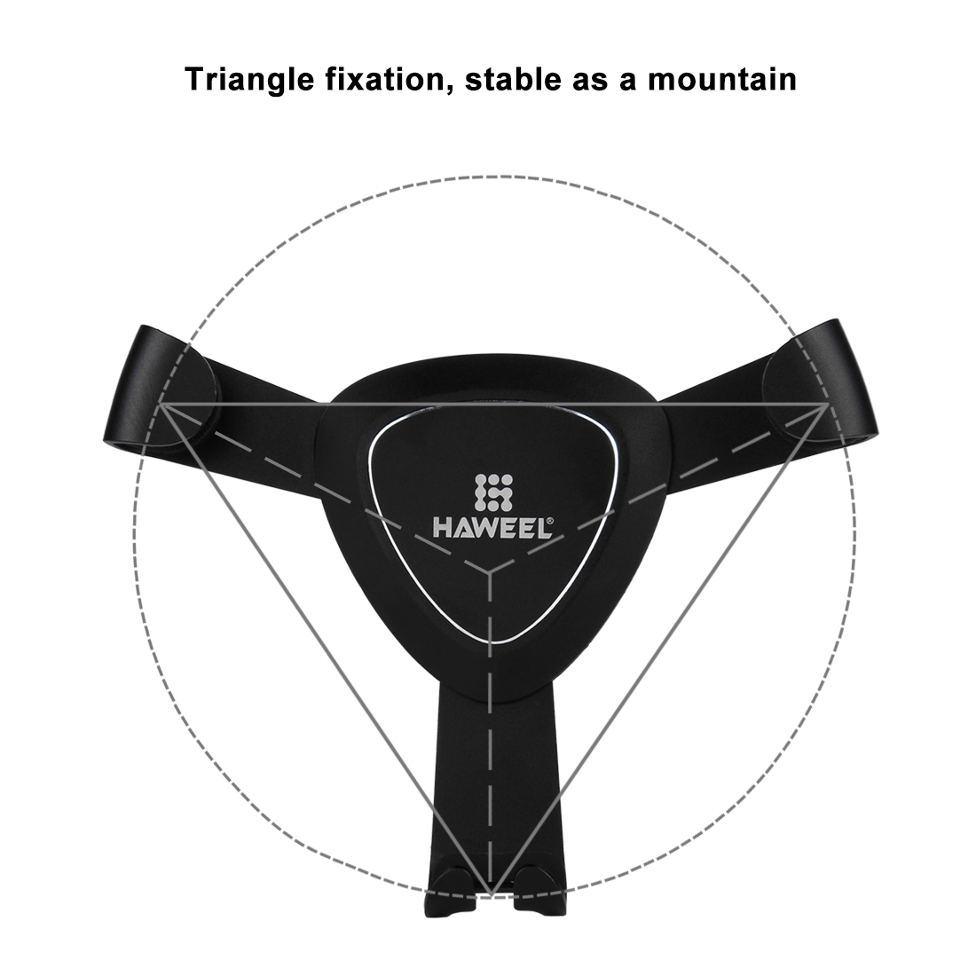HAWEEL Triangeldesign mobilhållare som fästes i bilens ventilationsgaller