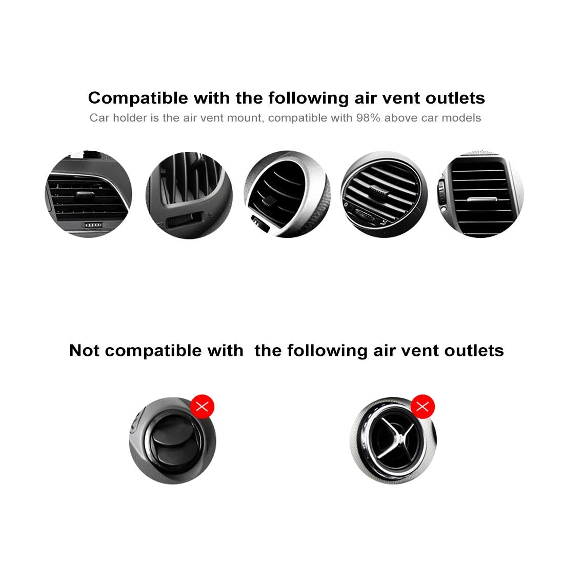 HAWEEL Triangeldesign mobilhållare som fästes i bilens ventilationsgaller