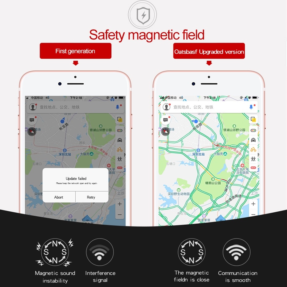 360 graders roterande mobilhållare med magnetfäste för bilens instrumentpanel