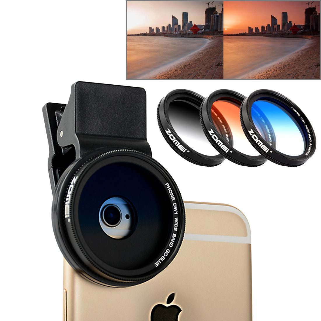 ZOMEI (3 i 1) Universala graderade filter-kit för smartphones
