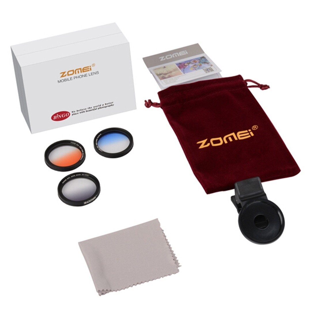 ZOMEI (3 i 1) Universala graderade filter-kit för smartphones
