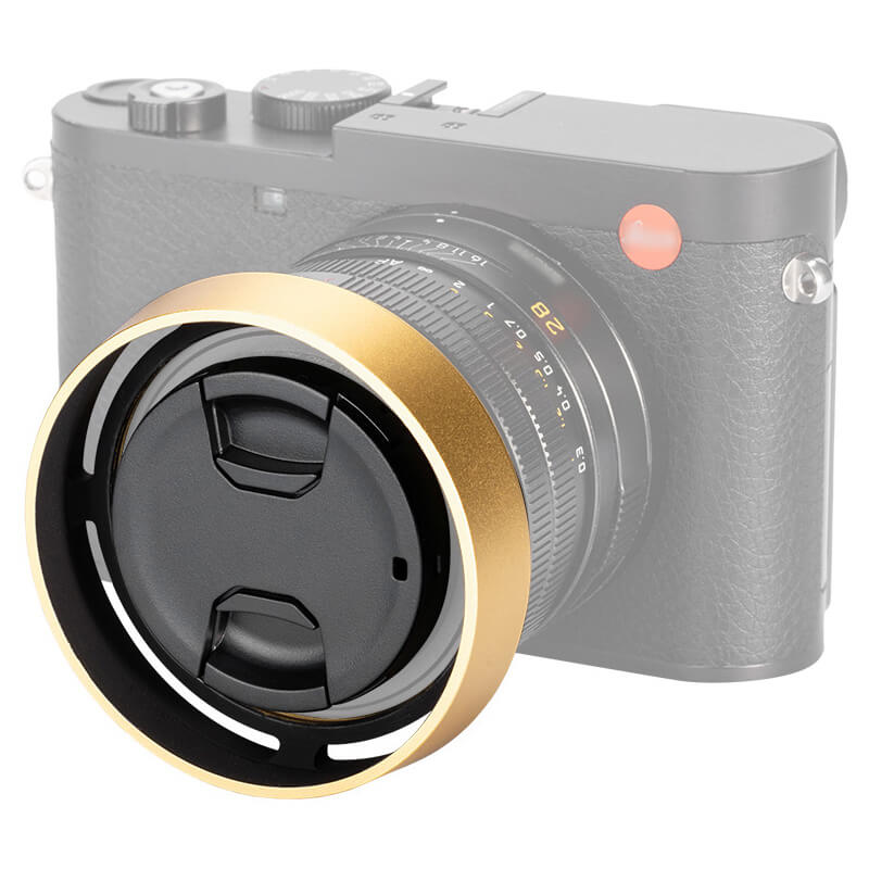  JJC Motljusskydd & objektivlock fr Leica Q-Serien Q3 Q2 Q1 guld