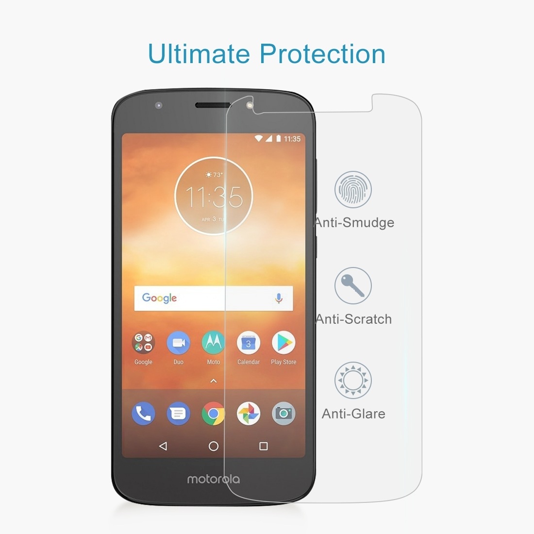 Displayskydd 2.5D för Motorola Moto E5 - Av härdat glas 9H