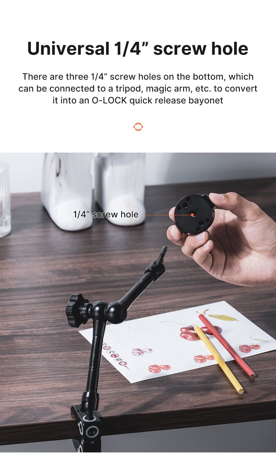 Ulanzi O-LOCK adapter till 1/4-tums gänga
