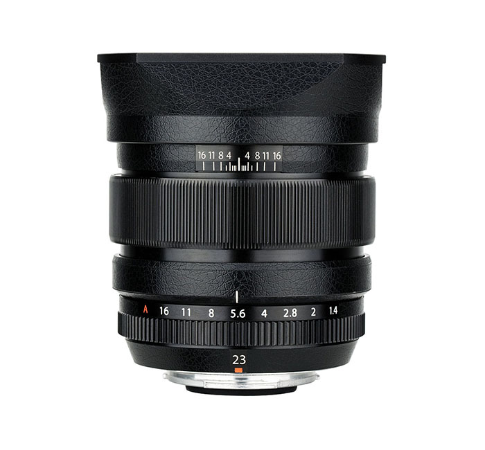  Kiwifotos Skin fr Fujifilm XF 23mm f/1.4 R - Svart Ldertextur