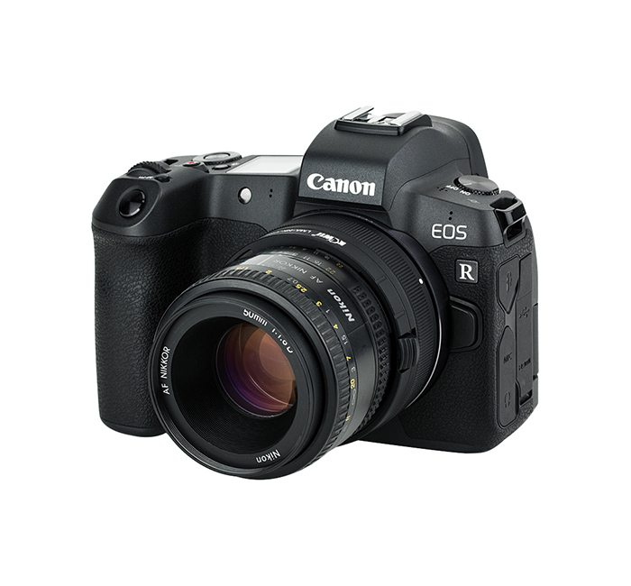  Kiwifotos Objektivadapter till Nikon F fr Canon R kamerahus