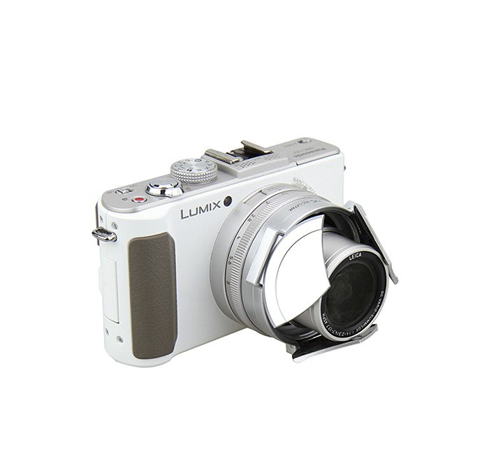  JJC Automatiskt frmre objektivlock fr Panasonic DMC-LX7 Leica D-Lux6 Silver
