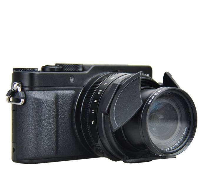  JJC Automatiskt frmre objektivlock fr Panasonic DMC-LX100 Leica D-Lux Svart