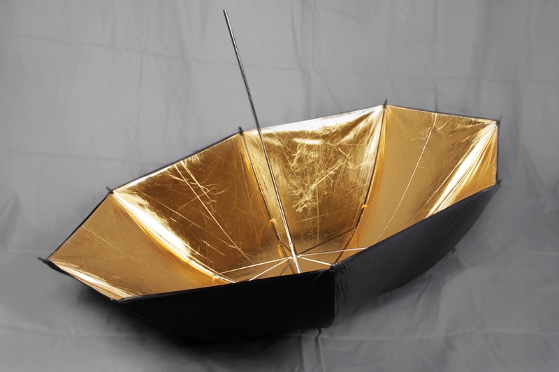Fotoparaply Guld - Svart utsida