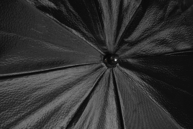  Paraply Silver 101cm - Svart utsida rd rand