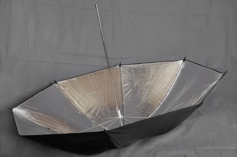 Paraply Silver - Svart utsida