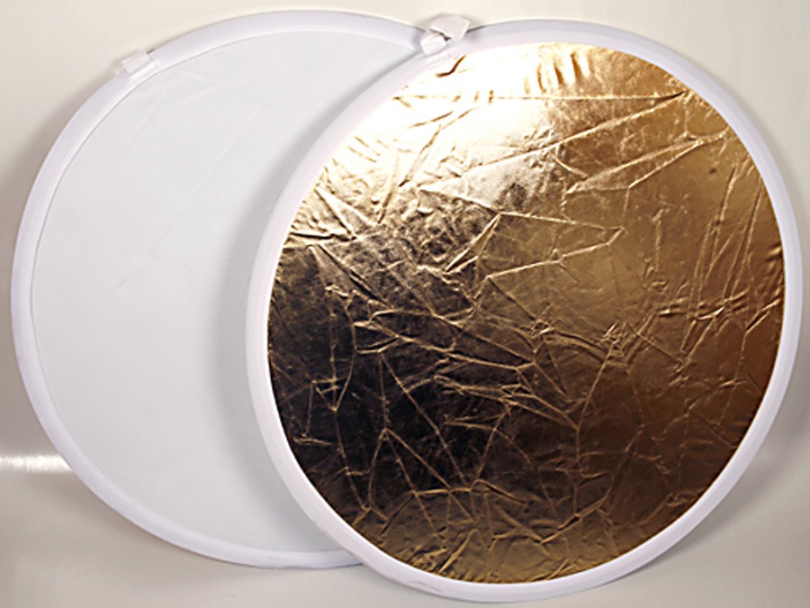 Reflexskärm Guld & Vit