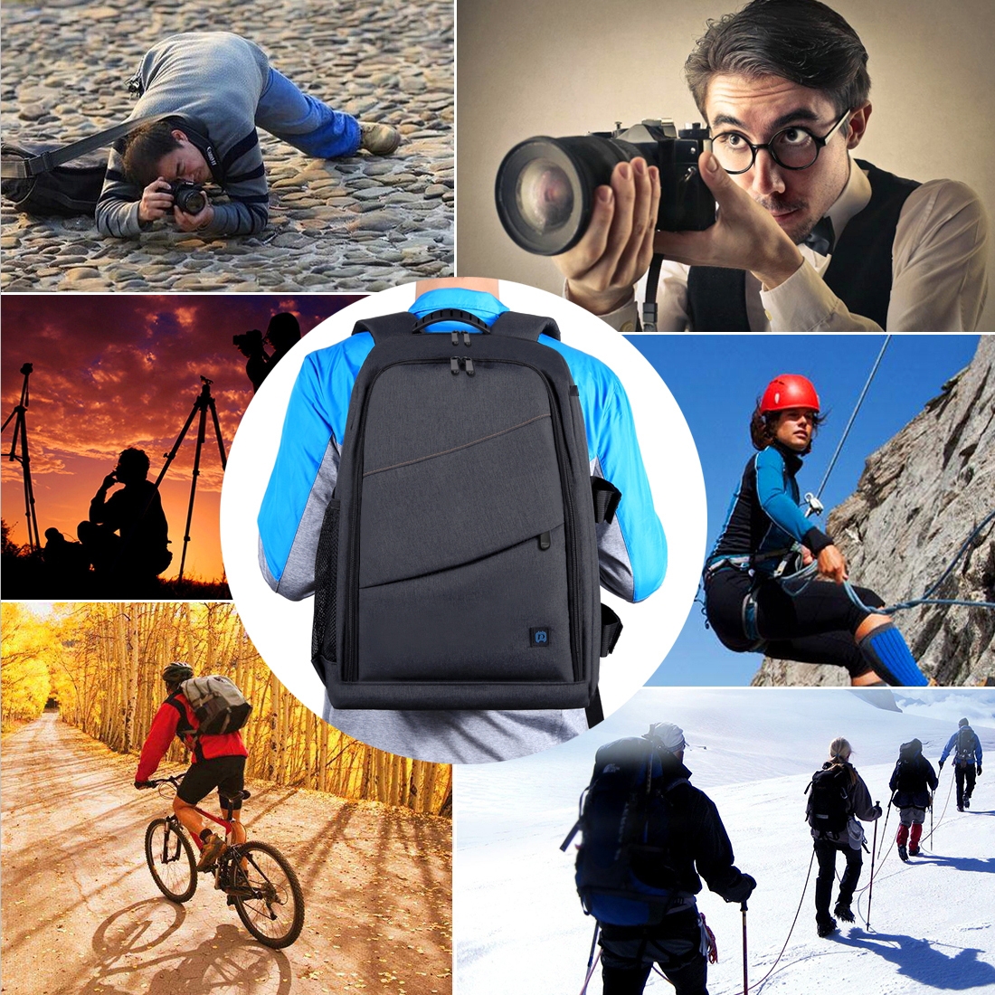 PULUZ Vattentät kameraryggsäck för: 1st DSLR + 3-6st objektiv (26L)