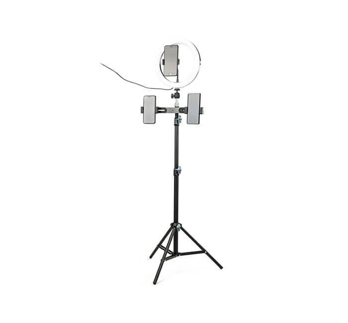 JJC Selfiering 10 tum med studiostativ-Kit för videoblogg