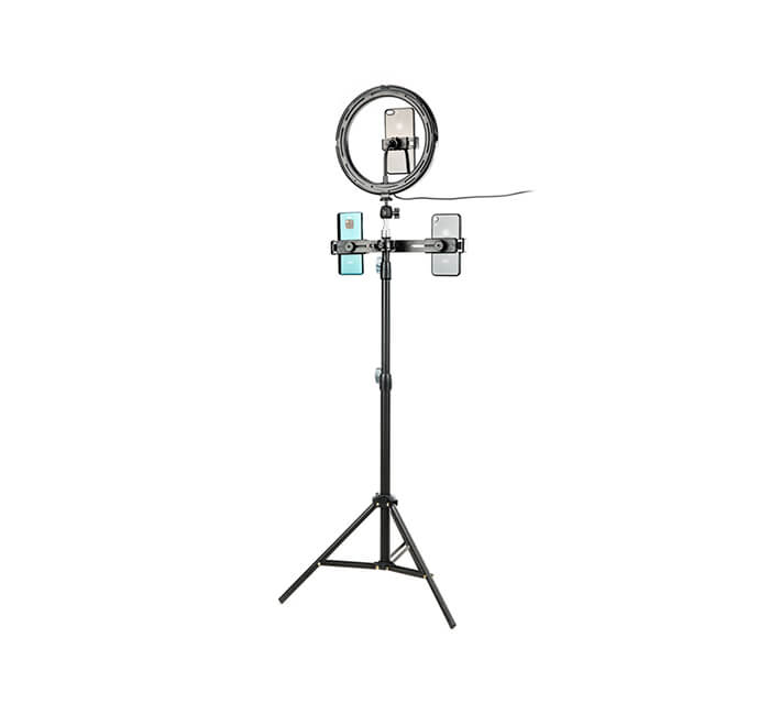 JJC Selfiering 10 tum med studiostativ-Kit för videoblogg