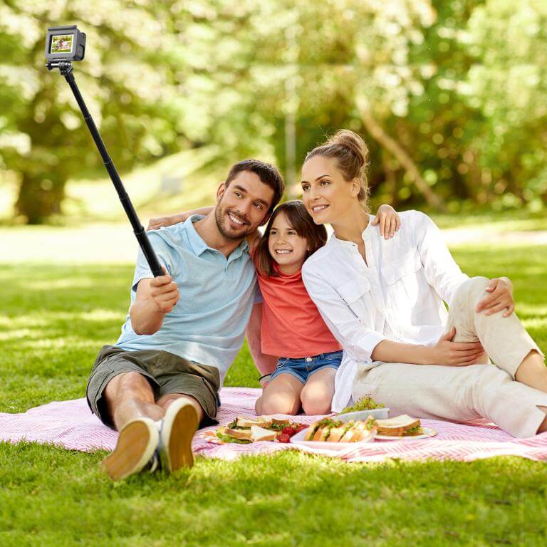  Puluz Selfiepinne 110cm utdragsbar fr kamera/mobil/actionkamera av metall