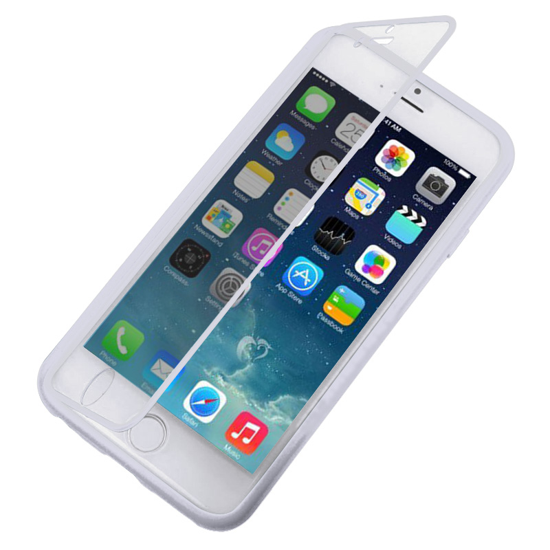Mjukskal med transparent lock iPhone 6/6S - Vit