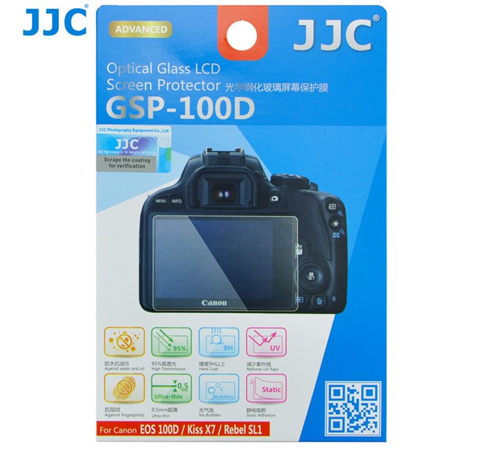  JJC Skrmskydd fr Canon EOS 100D optiskt glas 9H
