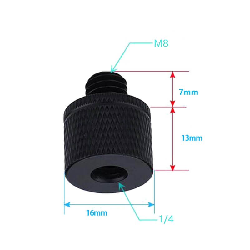 4x Skruvadapter A21 1/4-tums hona till M8-hane för kameratillbehör