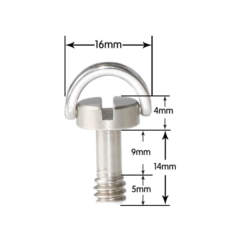  Bexin 2st D-ringskruvar 1/4-tum fr snabbplatta LS095