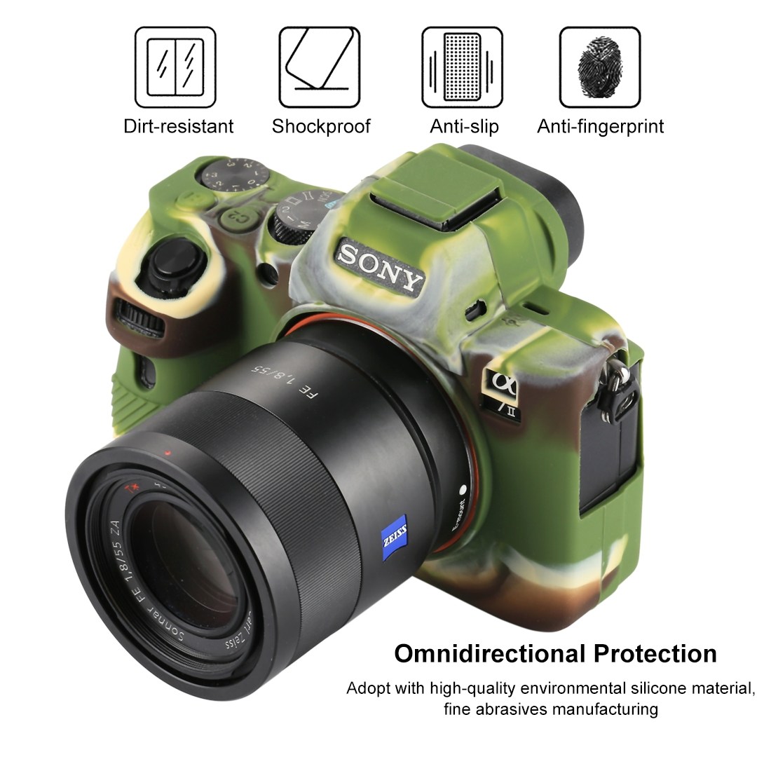 PULUZ Mjukt skyddsfodral för Sony ILCE-7MII / 7SMII / 7RMII (Kamouflage)