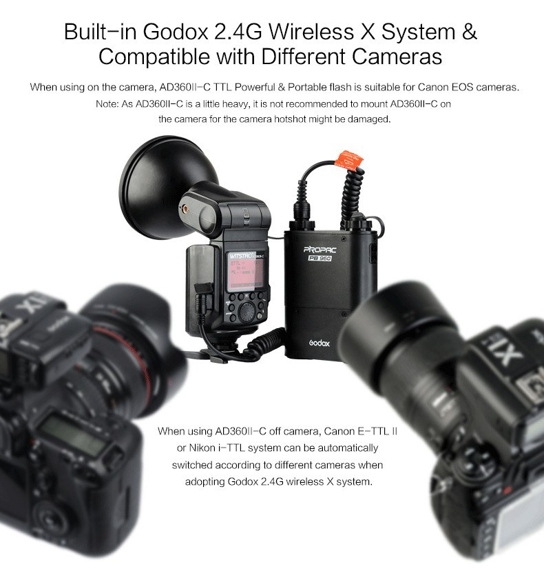  Godox AD360II-C WISTRO TTL Brbara Blixt fr Canon