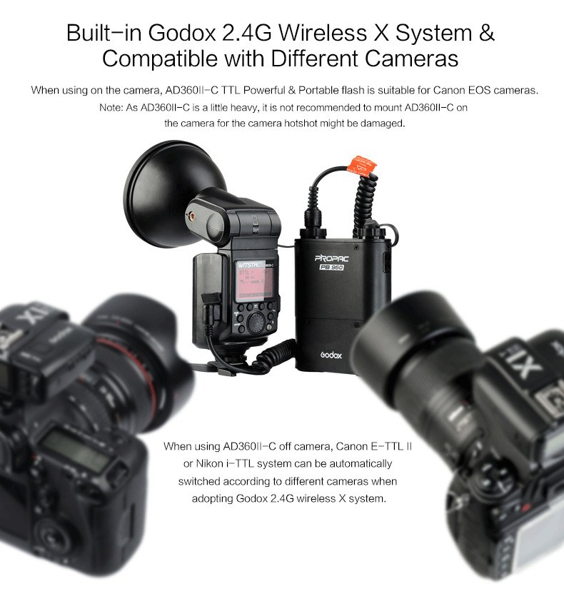  Godox AD360II-N WISTRO TTL Brbar blixt fr Nikon