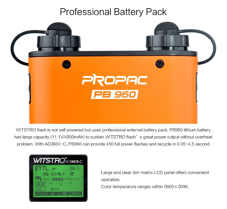  Godox AD360II-N WISTRO [TTL] Bärbara Blixt med PB960 Batteripack